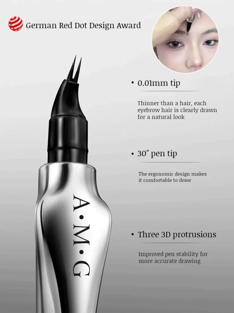 Two Fork Eyebrow Pencil Waterproof Non-smudging Extremely Thin Liquid Eyeliner Non-fading Three-dimensional Eyebrow Pencil