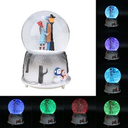 Novelty Night Light Musical Snow Globe Music Box Desktop Ornament