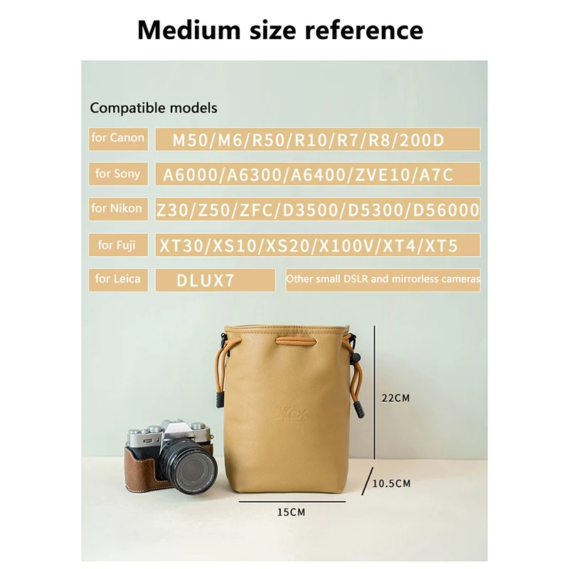 حقيبة كاميرا لكانون نيكون فوجي بنتاكس حقيبة عدسات السفر مقاوم للماء حقيبة كاميرا واقية ل DSLR آيفون 15 Airpod برو الحقيبة