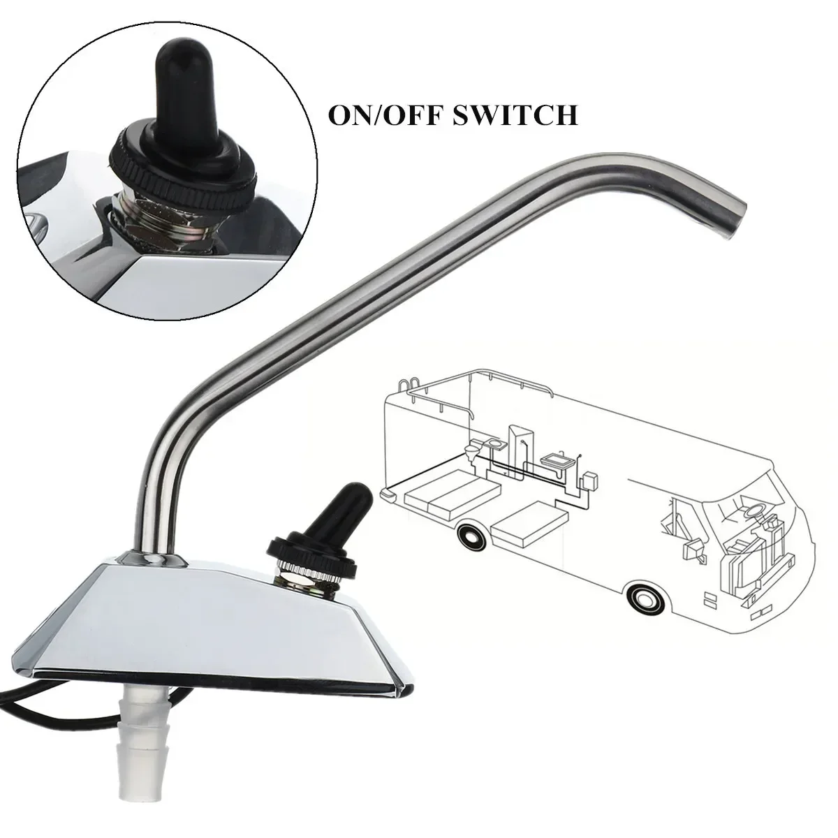 

Electrically Controlled Faucet of RV Water System 12V Automatic Drainage of Tea Bar Faucet Water Tank Pump Boat Caravan Camper