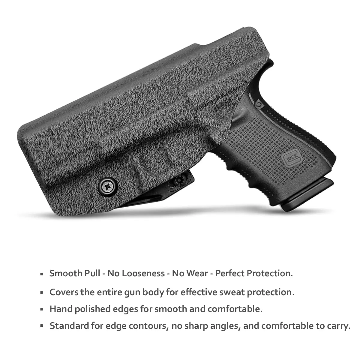 IWB Kydex 홀스터 클로 핏, 내부 허리띠 은폐 캐리, 글록 19 19X 25 44 45 (Gen 1 2 3 4 5) 및 글록 23 32 (Gen 3 4)