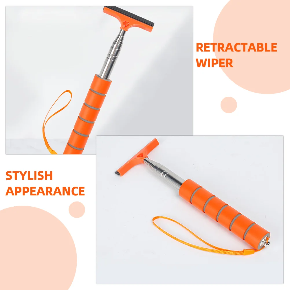 Telescopic Wipers Car Automotive Window Cleaner Tool Rear View Mirror with Handle Windshield Squeegee Long Rearview