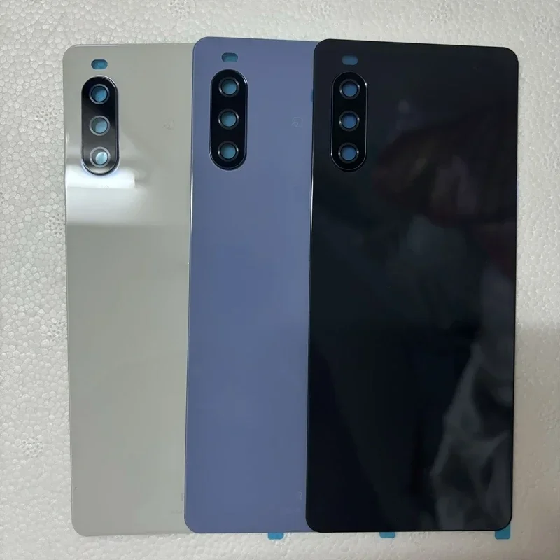 A  Glass Back Lid For Sony Xperia 10 III Hard Battery Cover Rear  Shell Housing Case With Camera Lens Replace