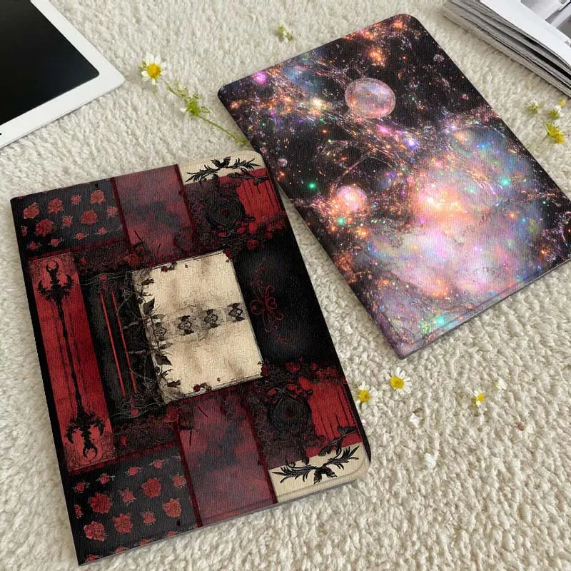 

Vintage Red Rose Pattern Gift Tablet Case For Xiaomi Redmi Mini Pad SE K 2 4 5 6 7 8 2023 2025 11 8.8 11.2 10.1 Pro