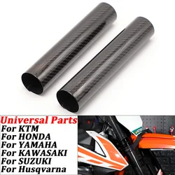 For KTM Honda Yamaha Kawasaki Suzuki Sherco Husqvarna gas gsa beta Motorcycle Front Fork Wraps Carbon Fiber Protectors Universal