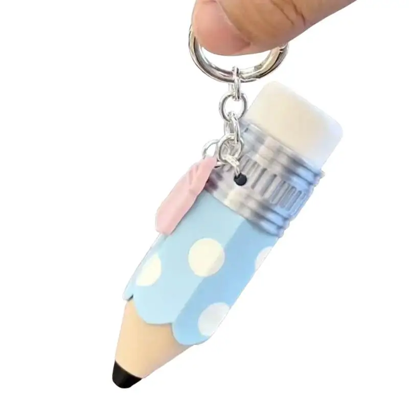 Polka-Dot-Stiftförmiger Fidget-Stressabbau-Schlüsselanhänger, weiches Quetschspielzeug, niedlicher Schlüsselhalter-Anhänger für Schultaschen-Dekoration und Geschenke. – Detail 5