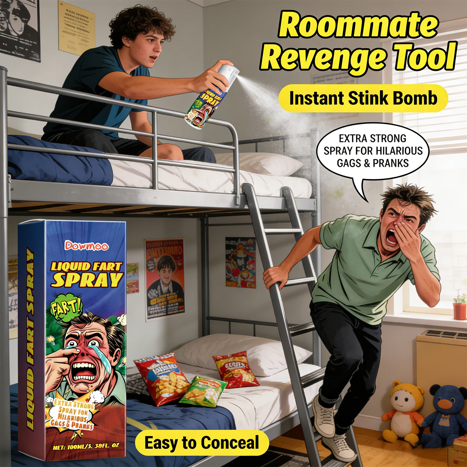 Dowmoo Liquid Fart Spray Fake Poop Scent Stink Ass-Smelly Stinky Gas Prank Toy Jokes Atmosphere Smelly Fart Spray Party Supplies