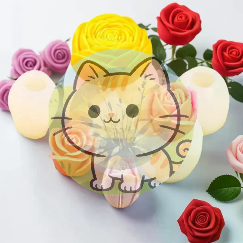 

1 шт. Силиконовая форма для гипса и смолы ручной работы, для ароматических свечей, DIY, в виде цветов (тюльпан, роза), для выпечки печенья, шоколада, конфет ♥