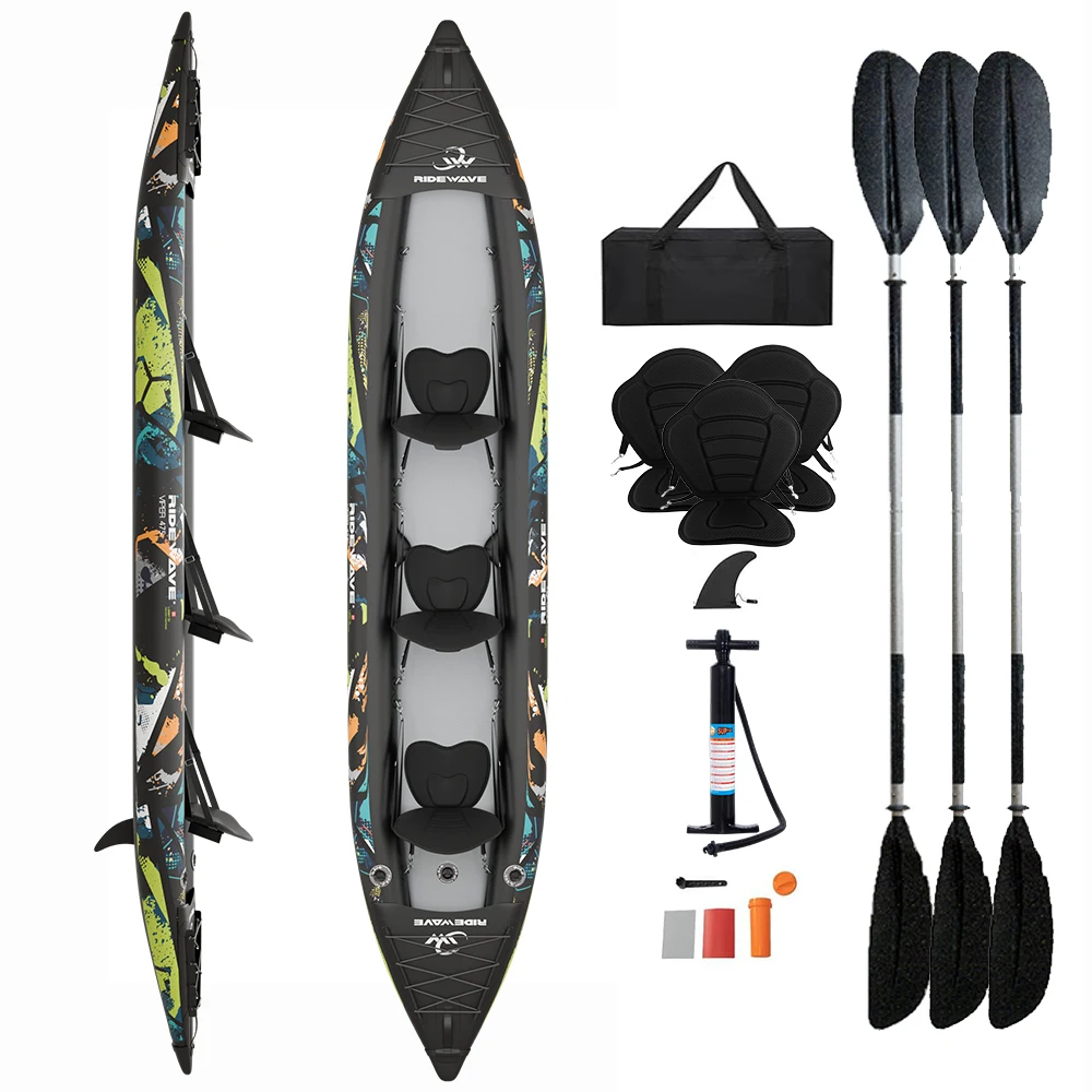 

High Quality PVC for Fishing with Drop Stitch Floor Wholesale 1/2/3 Person Family Touring Inflatable Canoe Inflatable Kayakpromo
