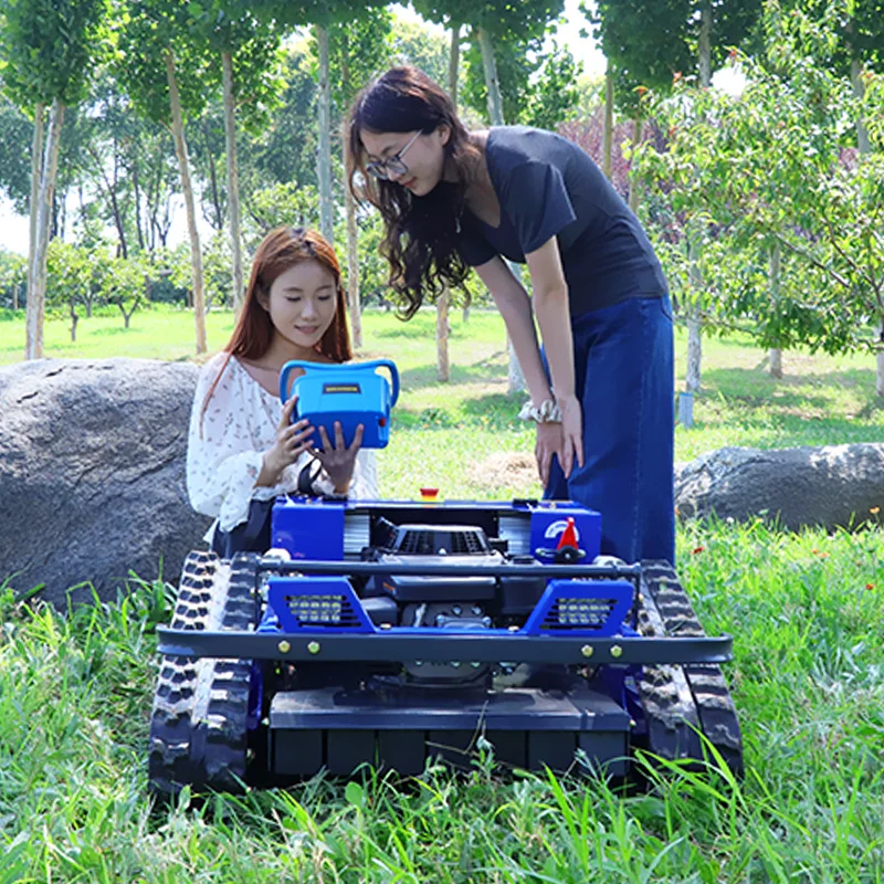 Customized CE EPA Approved All Terrain Grass Cutting Machine Agriculture Rubber Tracks Remote Control Robot Lawn Mower