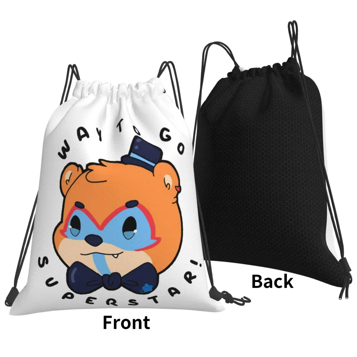 Mochilas FNAF Security Breach Glamrock Freddy 'superstar', bolsas con cordón, bolsa de almacenamiento, bolsas para libros para hombres, mujeres y estudiantes