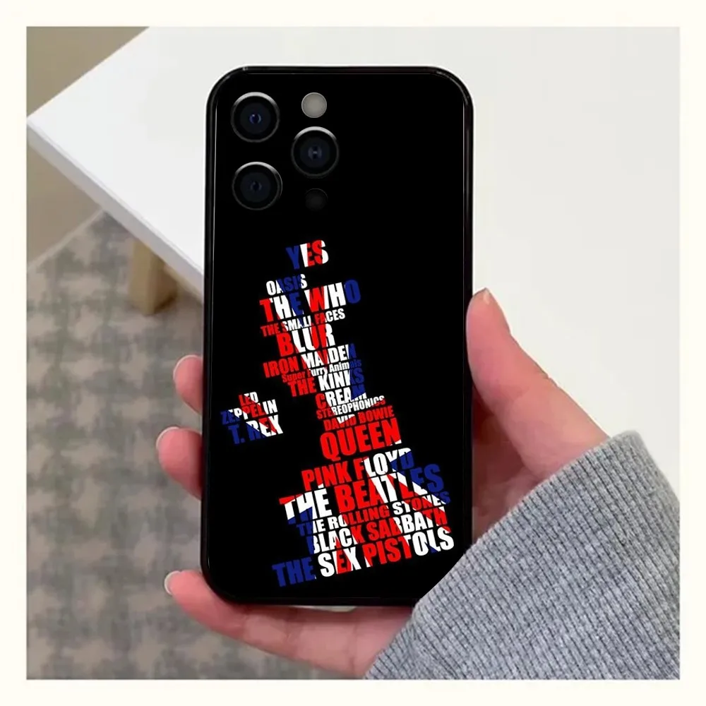 Etui na telefon Union Jack British England UK Flag do Apple iPhone 15,14,13,12,11,Pro,X,XS,Max,XR,Plus,Mini Soft Black Cover