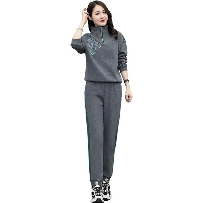 Women Sports Suit 2022 New Female Autumn Two Piece Set Ladies Sweatshirt Fashion Two-piece Set Casual Pants Suit Large Size 3XL