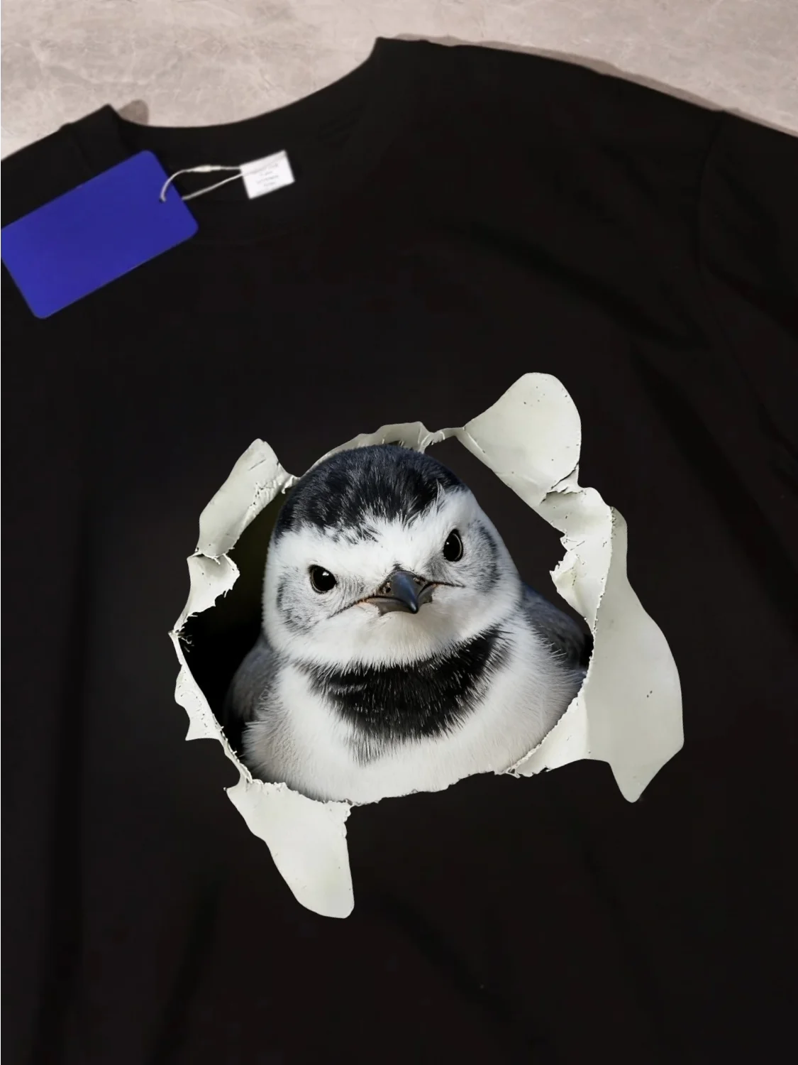 Cotton Bird Watching Cute Hole Design Men Women Short Sleeve T-Shirt Field Pet Bird Guide Pure Cotton Breathable Casual Tee