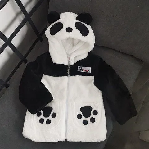 Chengdu Panda Base Panda Vest Autumn and Winter Plush Thickened Warm Long-sleeve Clothing Children's and Boys' Parent-child