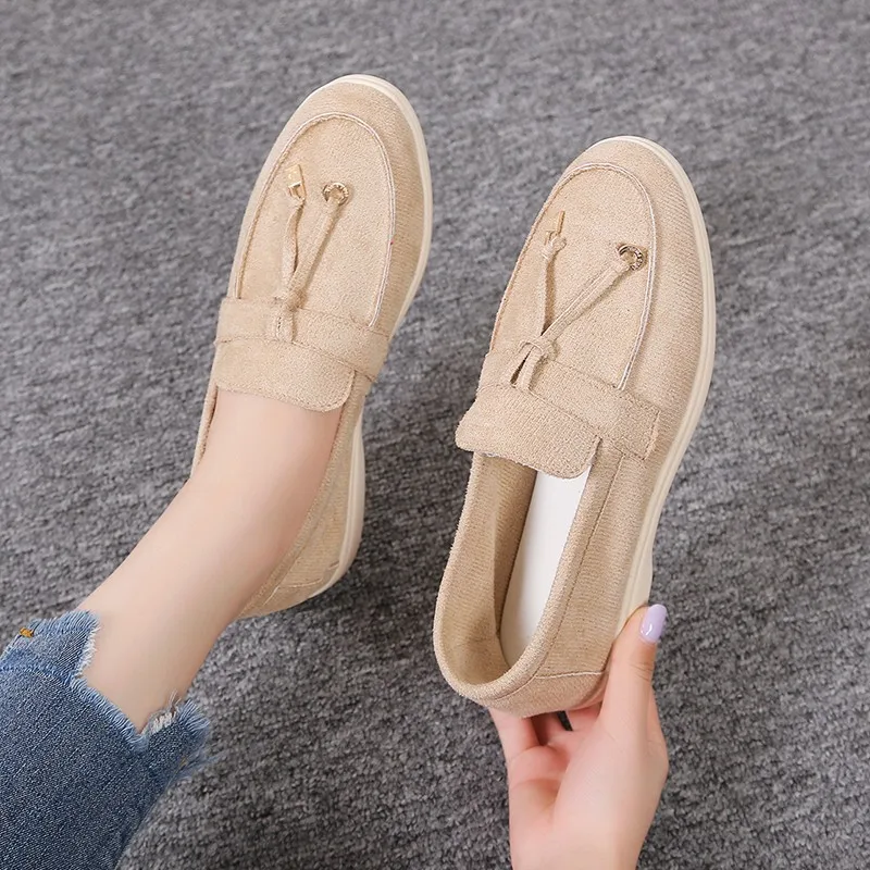 European/American   New Single 35-45 High Loafers Doudou Shoes for Women with Small Fragrance and Rubber Footwear flat shoes