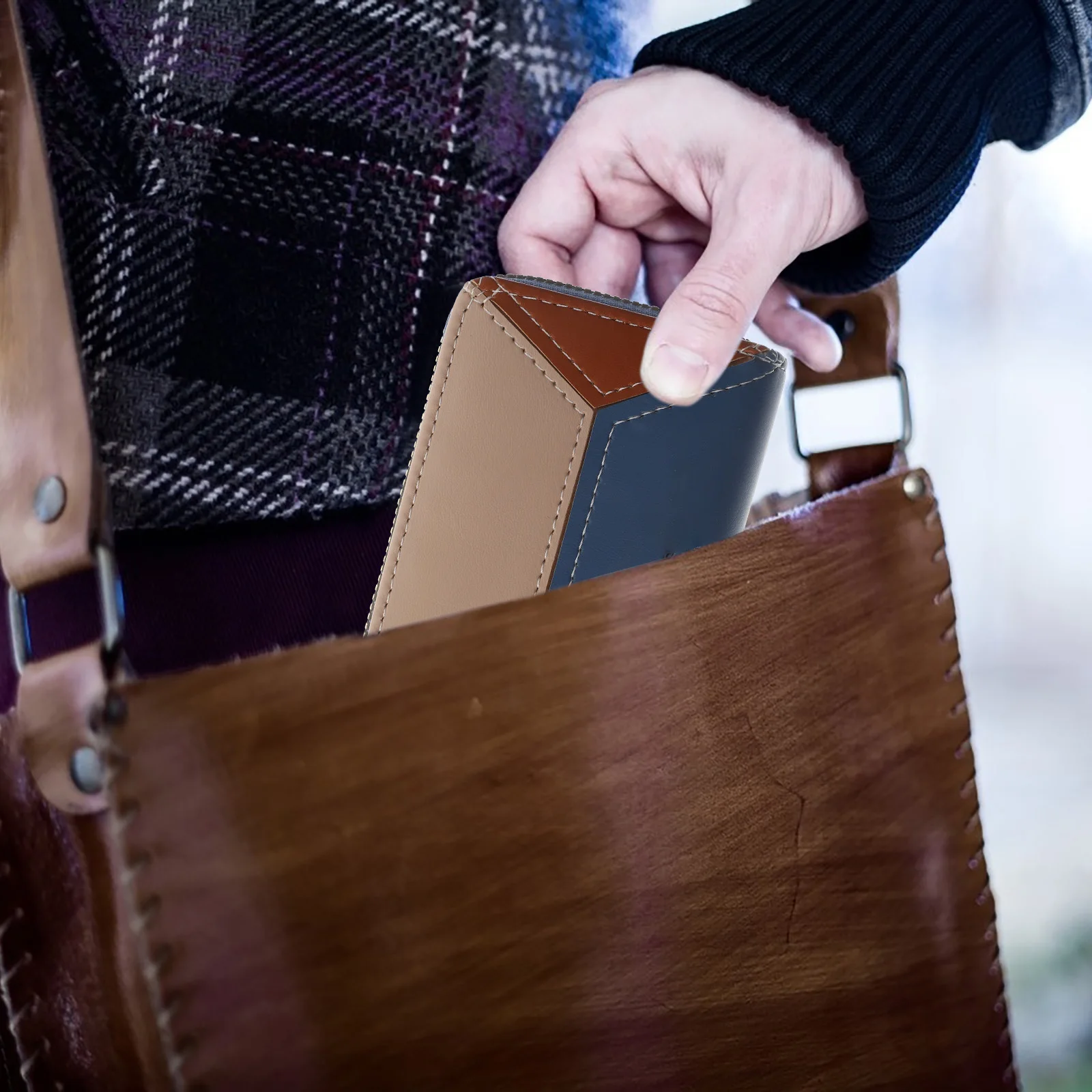 حقيبة تخزين متعددة، مادة PU عالية الجودة، محمولة وخفيفة الوزن، محفظة خارجية، حامل بطاقات الائتمان #3