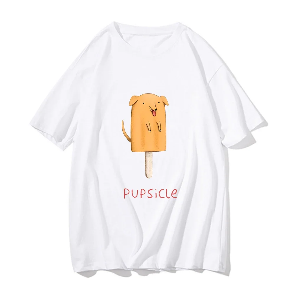 Pug Dog Shirts 100% Cotton Tees Kawaii Casual Clothes Print Cartoon Graphic T Shirt Unisex Loose T-shirt Summer Short Sleeve