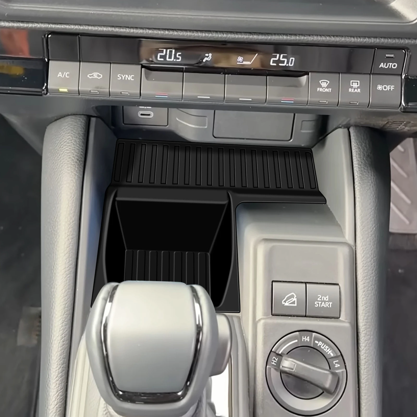 RHD For Toyota Land Cruiser FJ 2026-2028 Wireless Charger Cup Holder Liner All-in-one Silicone Central Console Anti Slip Pad Car