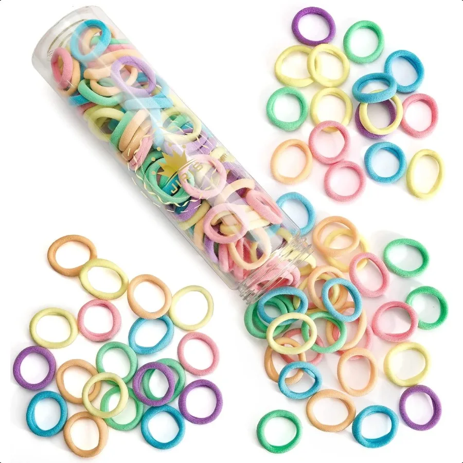 

Hair Ties for Women And 100PCS Seaml Thick Cotton Hair Band Elastic Baby Hair Ties No Damage Ponytail Holder Multicolor