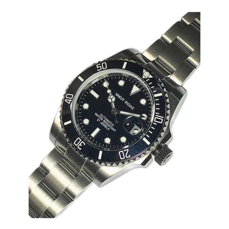 Quartz diving watch for SP28 sweep seconds/for 2315 movement men's black business luminous waterproof tape