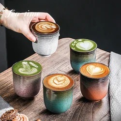 200ml Japanese Retro Ceramic Espresso Cup Creative Gradient Color Pottey Water Cup Large-capacity Tea Cup Kiln Change Master Cup
