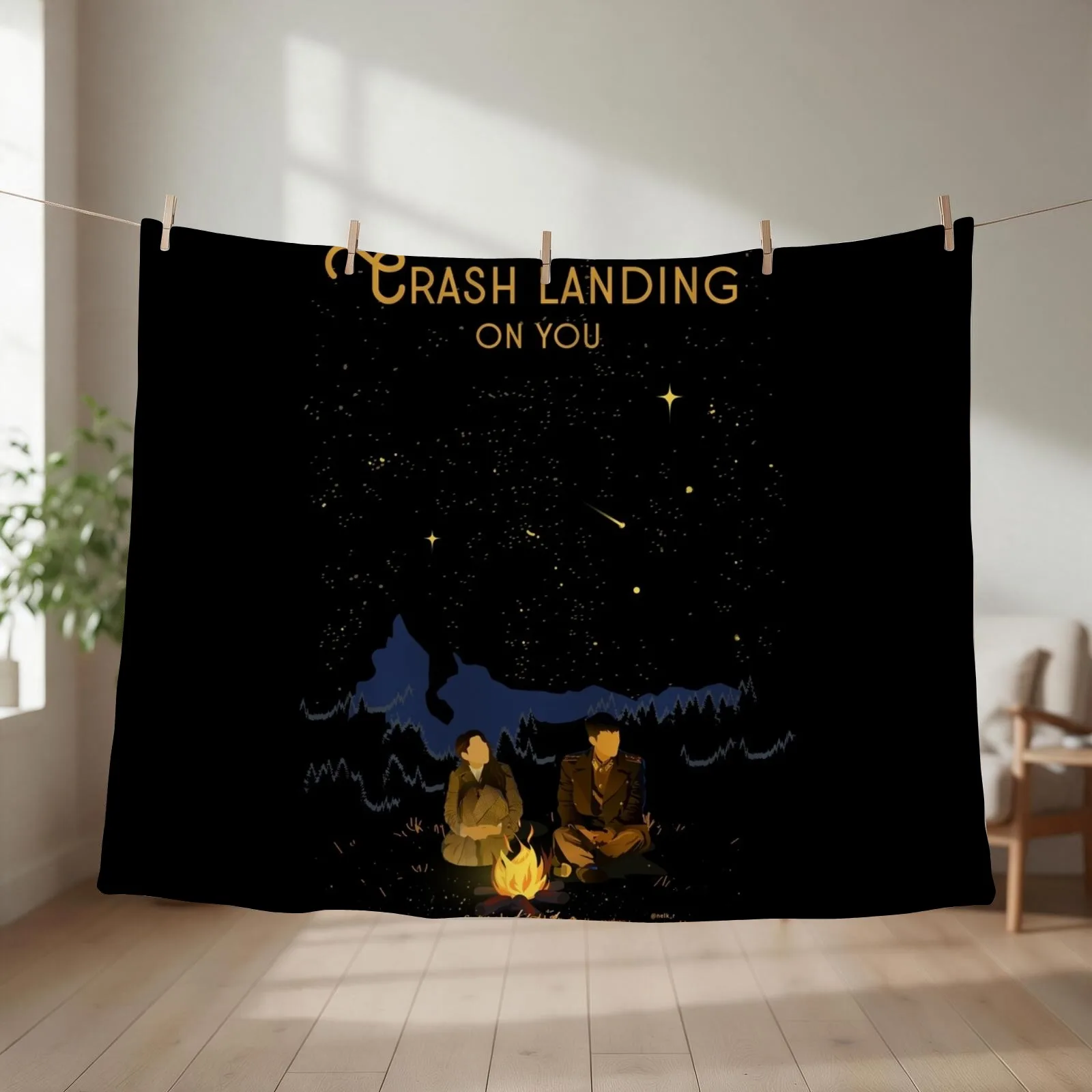 Crash Landing on You Throw Blanket couch cozy soft plush fuzzy picnic outdoor blanket