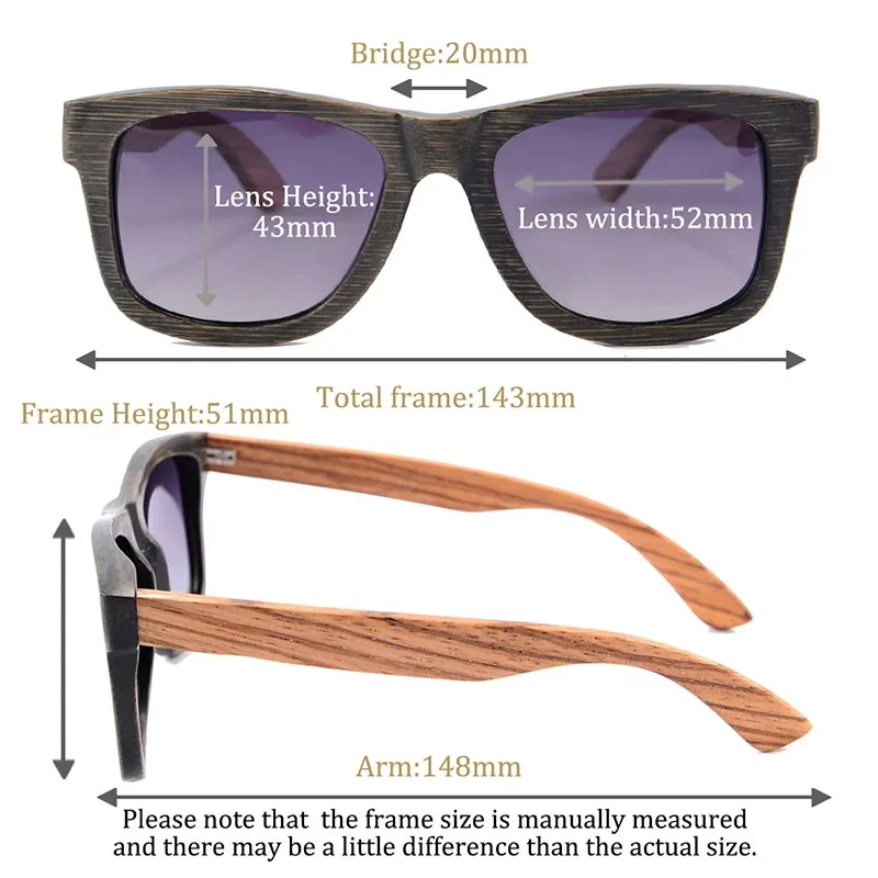 nature bamboo sunglasses men polarized lenses y2k women sunglasses polarized 2024  Retro Driving Fishing