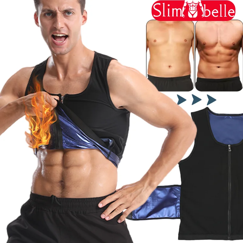 

Мужской жилет для сауны, уменьшающий пот, формирователь живота, формирователь тела, фитнес-тренажер для талии, корректирующее белье для похудения живота, корсет для сжигания жира, топ