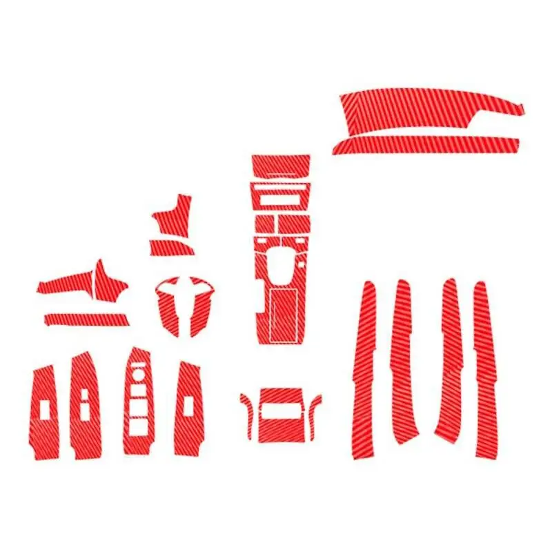 

Red Carbon Fiber Style Interior Decor Kit Part Cover Trim Sticker Film DIY Fit for Honda Accord 2008-2012