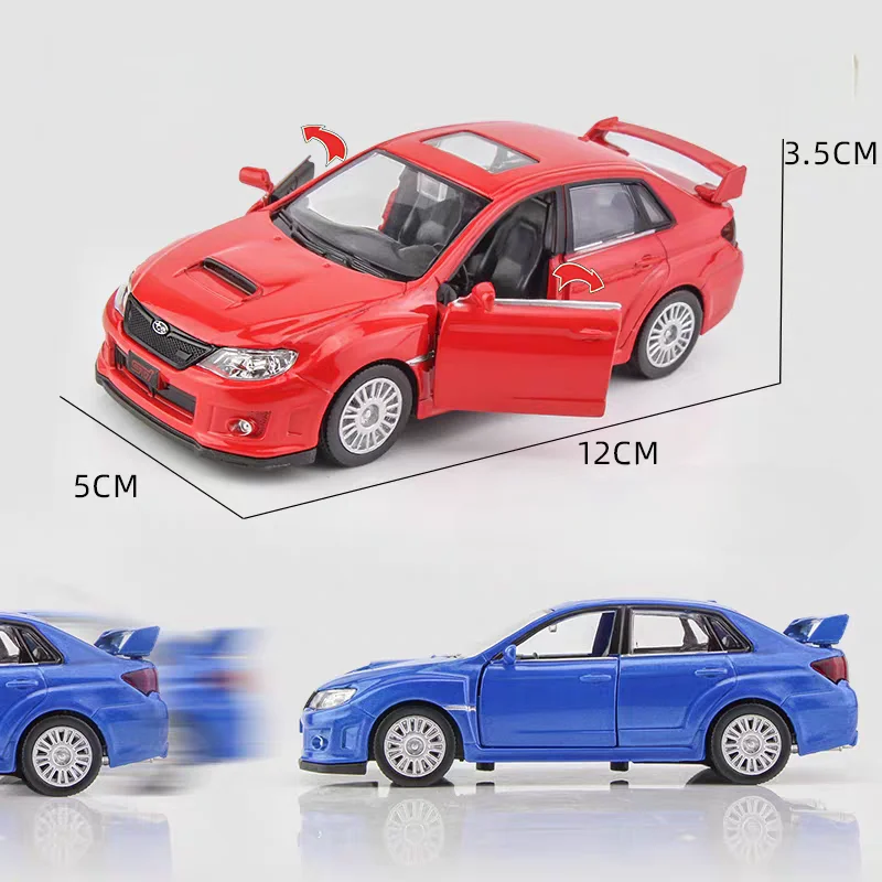 JDM Subaru Impreza WRX STI 2010 Rally Car Simulation Diecast & Toy Vehicle Pull Back & Doors Open RMZ city 1:36 Alloy Car Model
