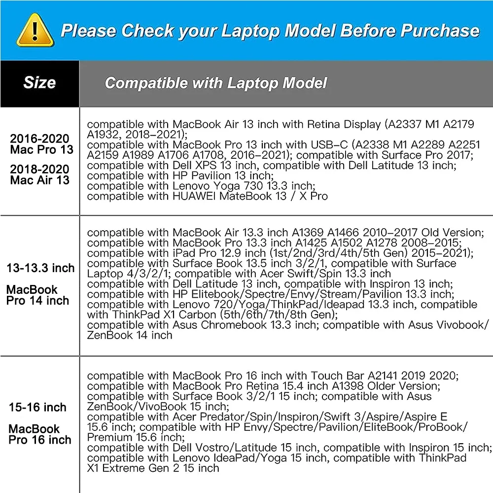 13 14 15 16 inch Laptop Handbag Sleeve for MacBook Air Pro M4 M3 M2 M1 HP Dell Lenovo Asus Notebook Briefcase Protective Case
