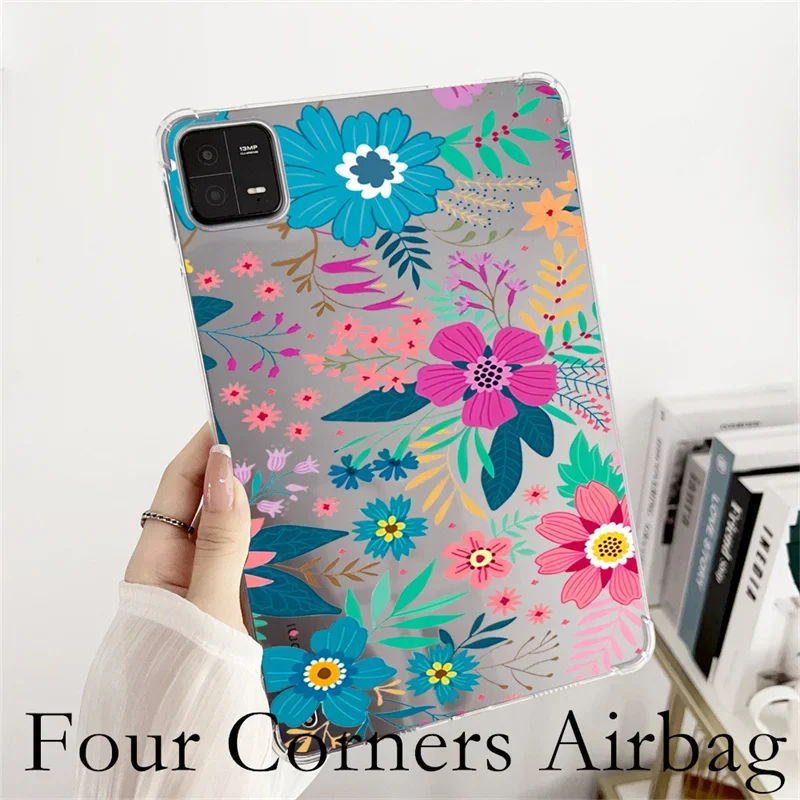 

Case For Xiaomi Pad 6/6Pro 5/5Pro Tablet Anti-fall Silicone Clear Cover For Redmi Pad SE 2023 11 inch 10.6 Flower Pattern Cases