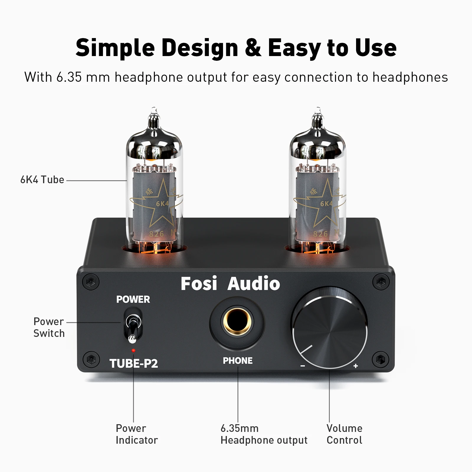 Imagem -02 - Fosi Audio-p2 Amplificador de Auscultadores Portátil Integrado Amp Tubo de Vácuo Mini Áudio Estéreo Hifi com Baixo Ruído do Solo