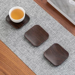 Vintage Ebony Coaster Wooden Heat Insulation Cup Pad Drink Cup Coaster for Tea Coffe Milk Kitchen Supplies