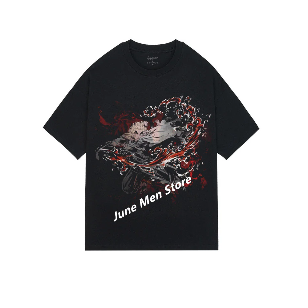 (Uniqlo) Anime ghost killer Yohji Yamamoto wind charcoal Hariro Men Cotton Tshirt Top Summer Women Men Cotton Tshirt Kid T-Shirt