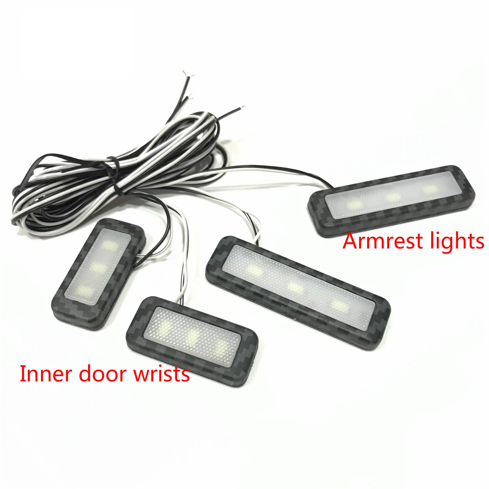 4pcs Car Door Handle Decoration Light Led Lamp Ambient Lights For Universal Auto Storage Boxes Interior Car Gadget Accessories