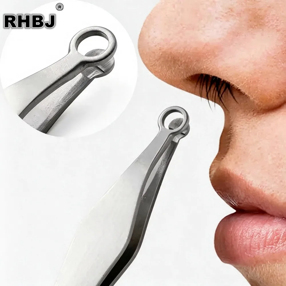 2/5PCS Stainless Steel Nose Hair Trimmer Universal Tweezers for Eyebrow Manicure Nose Hair Cut Facial Trimming Makeup Scissors