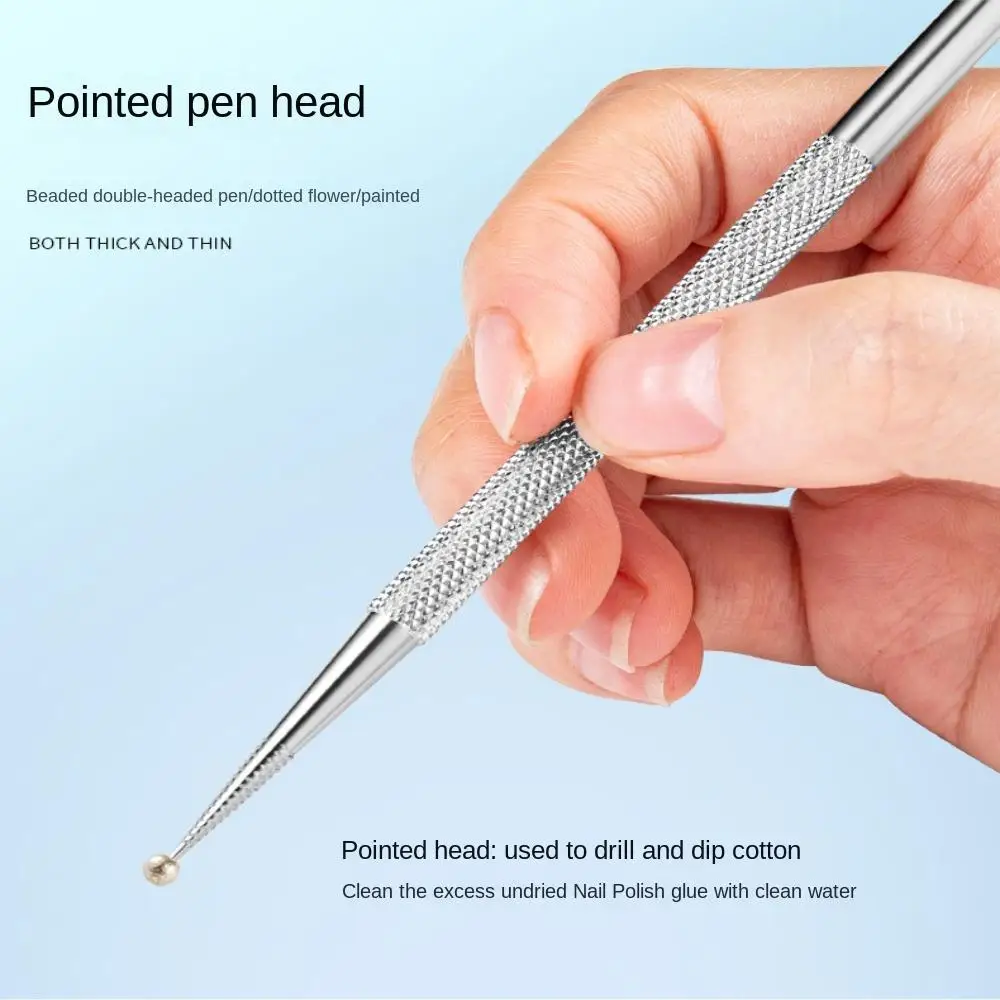 Double Head Nail Cleaning Tools Cuticle Pushers Armour Remover Nail File Point Drill Stick Dead Skin Pusher Nail Cuticle Pusher