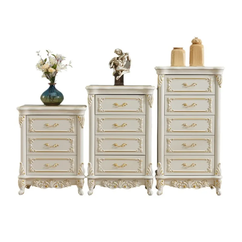 

Factory direct sales European-style solid chest cabinet ivory white bedroom storage cabinet three four five chest cabinet