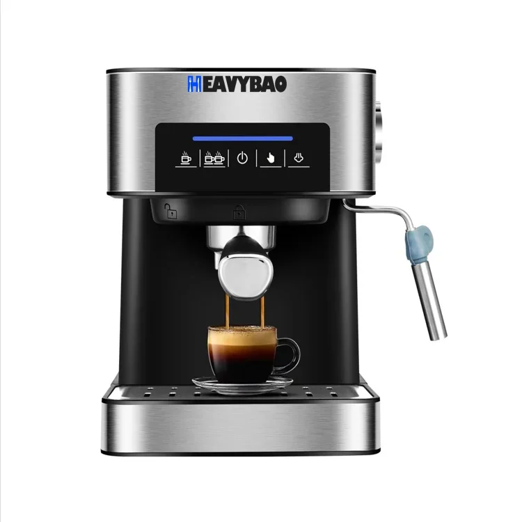 Heavybao Electric Portable Espresso Maker With Foam Maker Coffee Makers Stainless Steel Espresso Making Machine