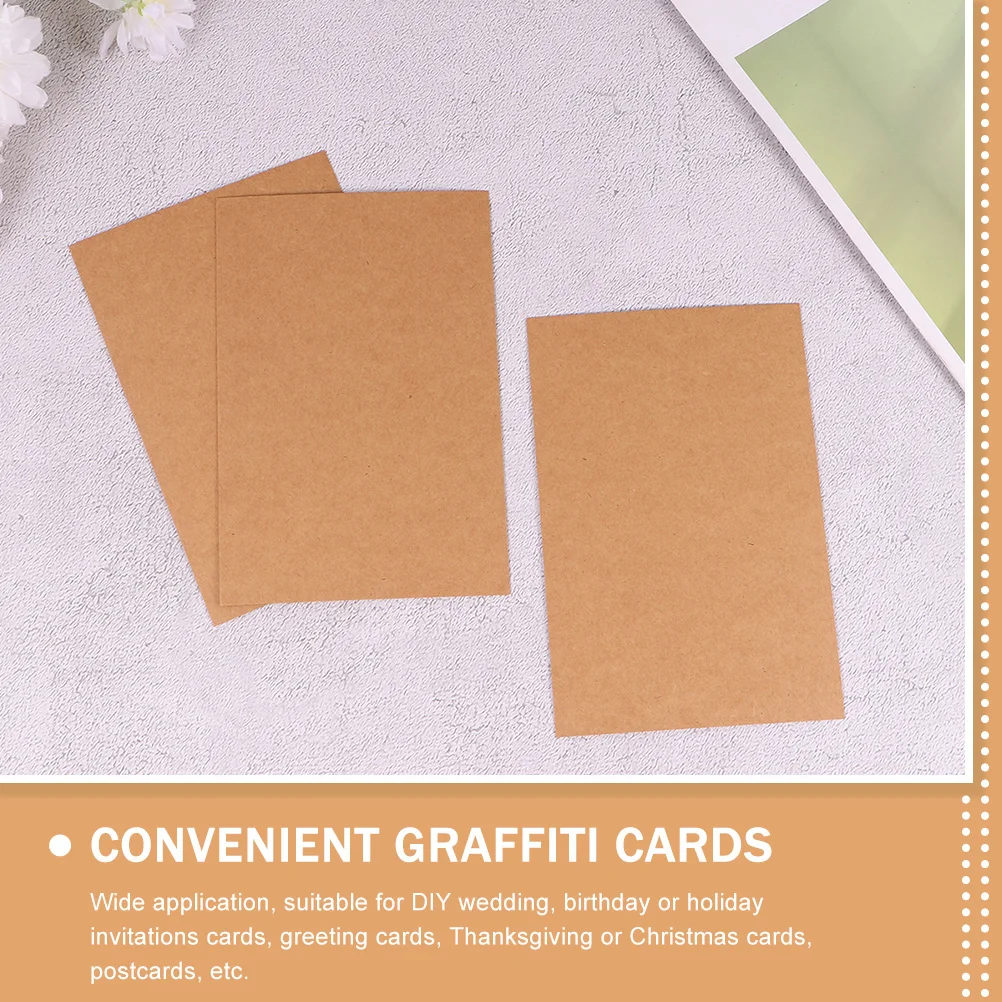 

200Pcs Kraft Paper Blank Postcards Thickened DIY Greeting Cards Note Cards for Students Writers Readers Smooth Surface