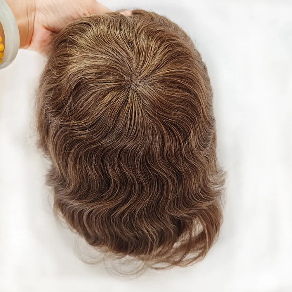 

Australia Toupee Hair for Men French Lace Top with Thin Skin Around Base Mens Wig Human Hair Replacement System Natural Hairline
