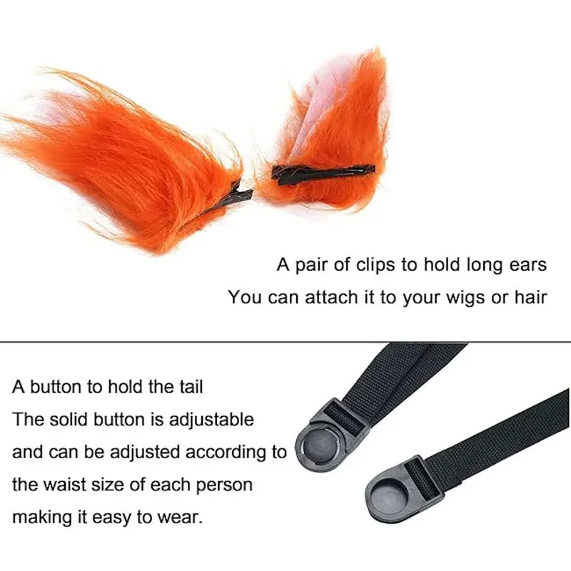 Femmes filles enfants adulte fausse fourrure chat renard loup queue en fourrure et pince oreilles pour Halloween fête Costume accessoires Cosplay accessoire