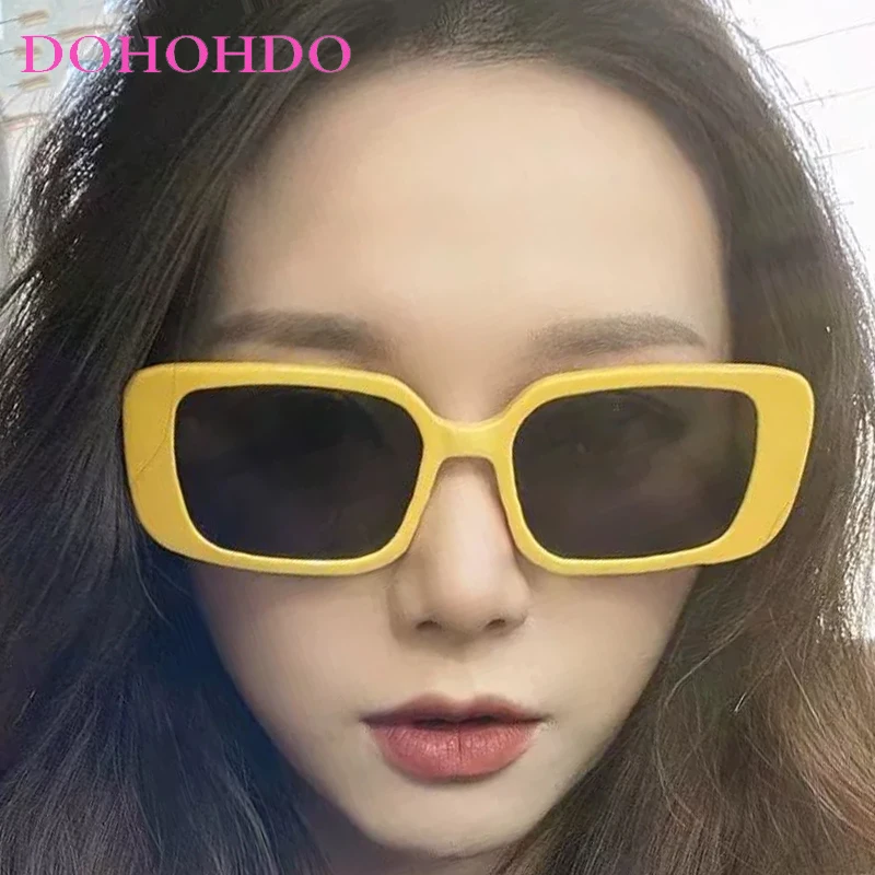 

DOHOHDO модные мужские и женские солнцезащитные очки, роскошный брендовый дизайн, прямоугольная оправа, спортивные очки для уличной фотографии, ретро очки UV400
