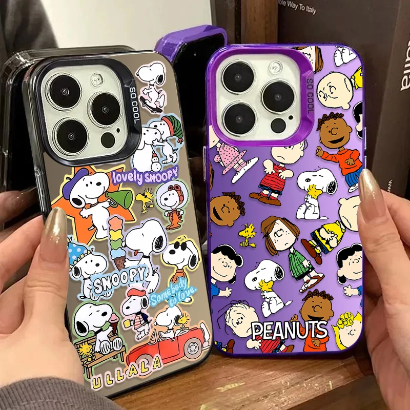 Anime Snoopy Cartoon Sticker Style Phone Case for Xiaomi Redmi Note 15 14 13 12 10 9 Pro Plus 4G 5G 12S 11S 10S  9S Matte Cover