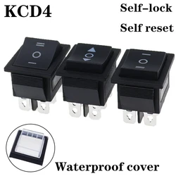 1PCS KCD4 25X31mm Black Rocker Switch 6 Pin 3 Position ON-OFF-ON Double Reset/Latch Switch 16A 250V 20A 25A 125VAC