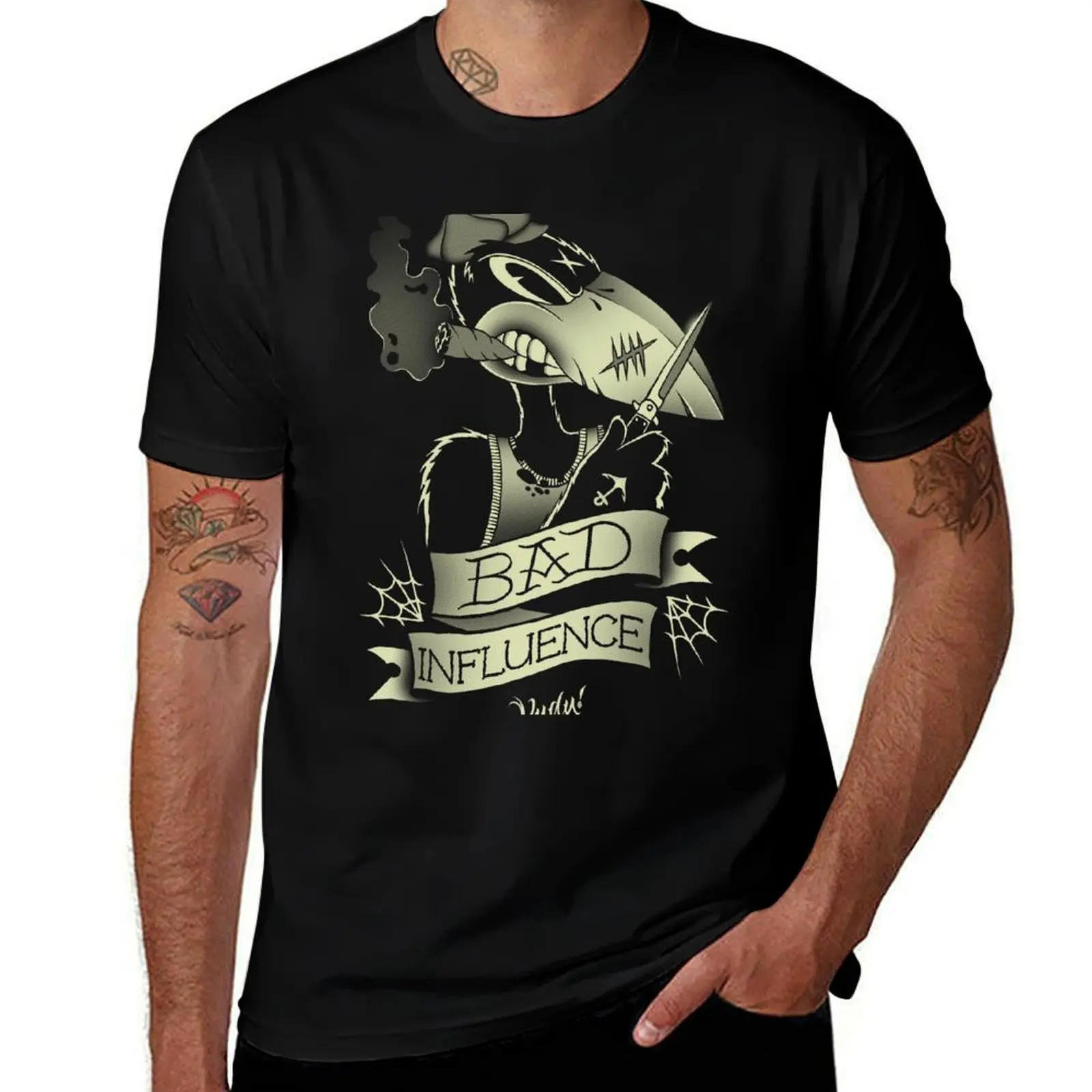 T-shirt Bad Influence Crow, grande taille, décontracté, pour l'été