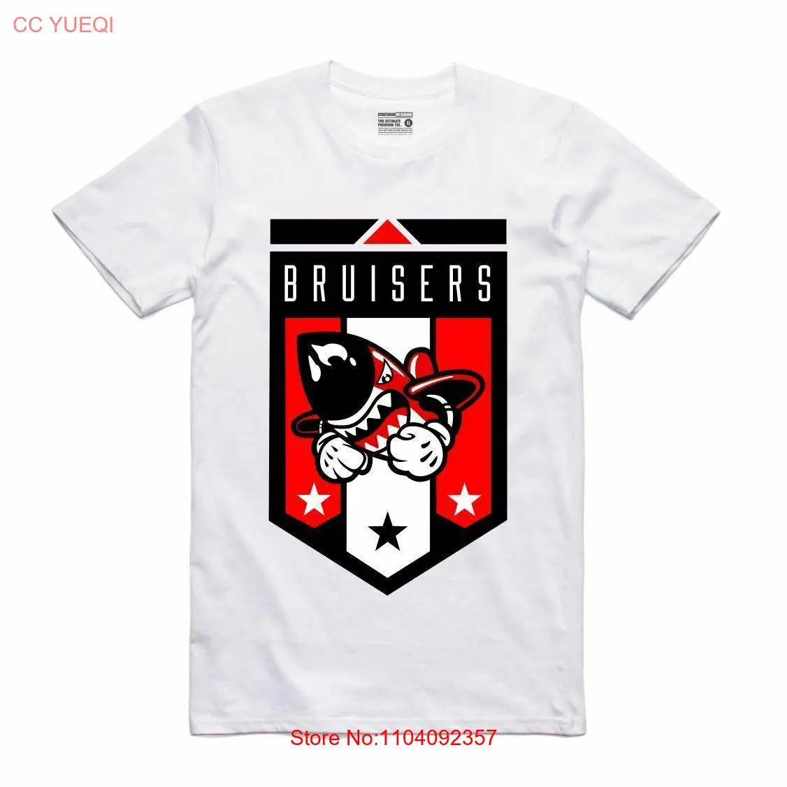

NEW Streetwear on Demand BRUISER BADGE WHITE Tee Shirt SMALL-3XLARGE LIMITED