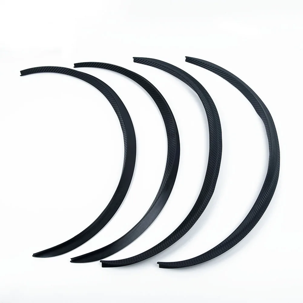 4pcs Car Wheel Eyebrow Arch Trim Lips Strips Fender Flare Protectors Carbon Fiber Styling Mouldings Accessories